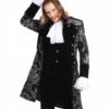Gothic Aristokrat Herren Mantel Silber Schwarz