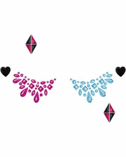 Halloween Kostüm Store -FinsternisMode Verkäufe harlekin superheldin make up aufkleber harlequin superheroine make up sticker weiblicher boesewicht schminke 53179 2