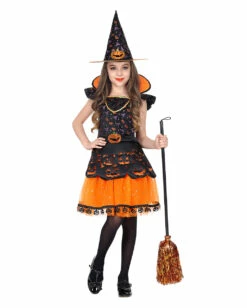Kürbishexe Kinderkostüm -FinsternisMode Verkäufe kuerbishexe kinderkostuem pumpkin witch child costume halloween kinderkostuem 51735 03