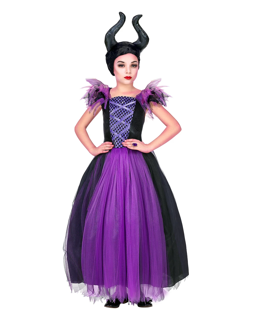 Malefizia Kinderkostüm Mit Kopfschmuck 2 Malefizia Kinderkostüm Mit Kopfschmuck – Bild 2