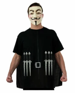 V For Vendetta T-Shirt Mit Cape & Maske
