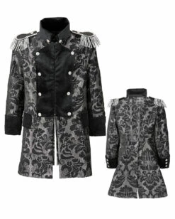 Venezianischer Frack Schwarz-silber -FinsternisMode Verkäufe venezianischer piratenfrack silber schwarz parade coat silver black bild4 27152